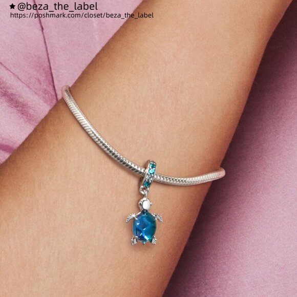 Pandora Murano Glass Sea Turtle Dangle Charm - Picture 2 of 2